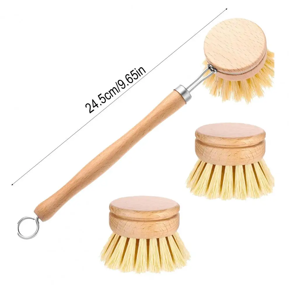 Kitchen Scrub Brush Set with Long Handle Medium-Hard Bristles Natural Dish Scrubber with 2 Replacement Brush Heads
Kitchen Scrub Brush Set with Long Handle Medium-Hard Bristles Natural Dish Scrubber with 2 Replacement Brush Heads
