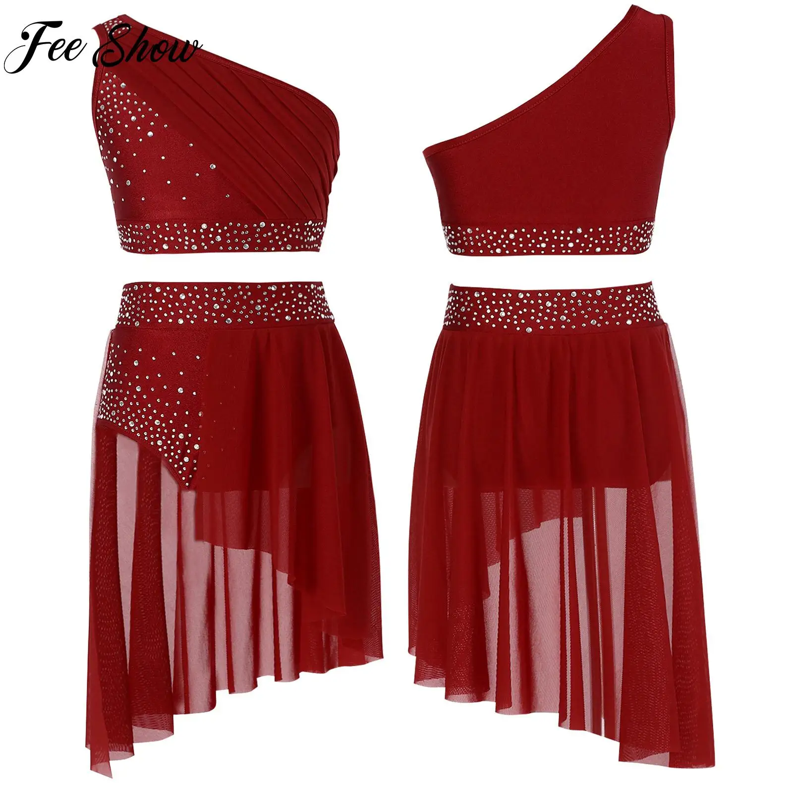 Kids Girls Lyrical Modern Dance Set Contemporary Performance Costumes Rhinestone Crop Top+Skirted Leotards Ballet Gym Outfits
Kids Girls Lyrical Modern Dance Set Contemporary Performance Costumes Rhinestone Crop Top+Skirted Leotards Ballet Gym Outfits