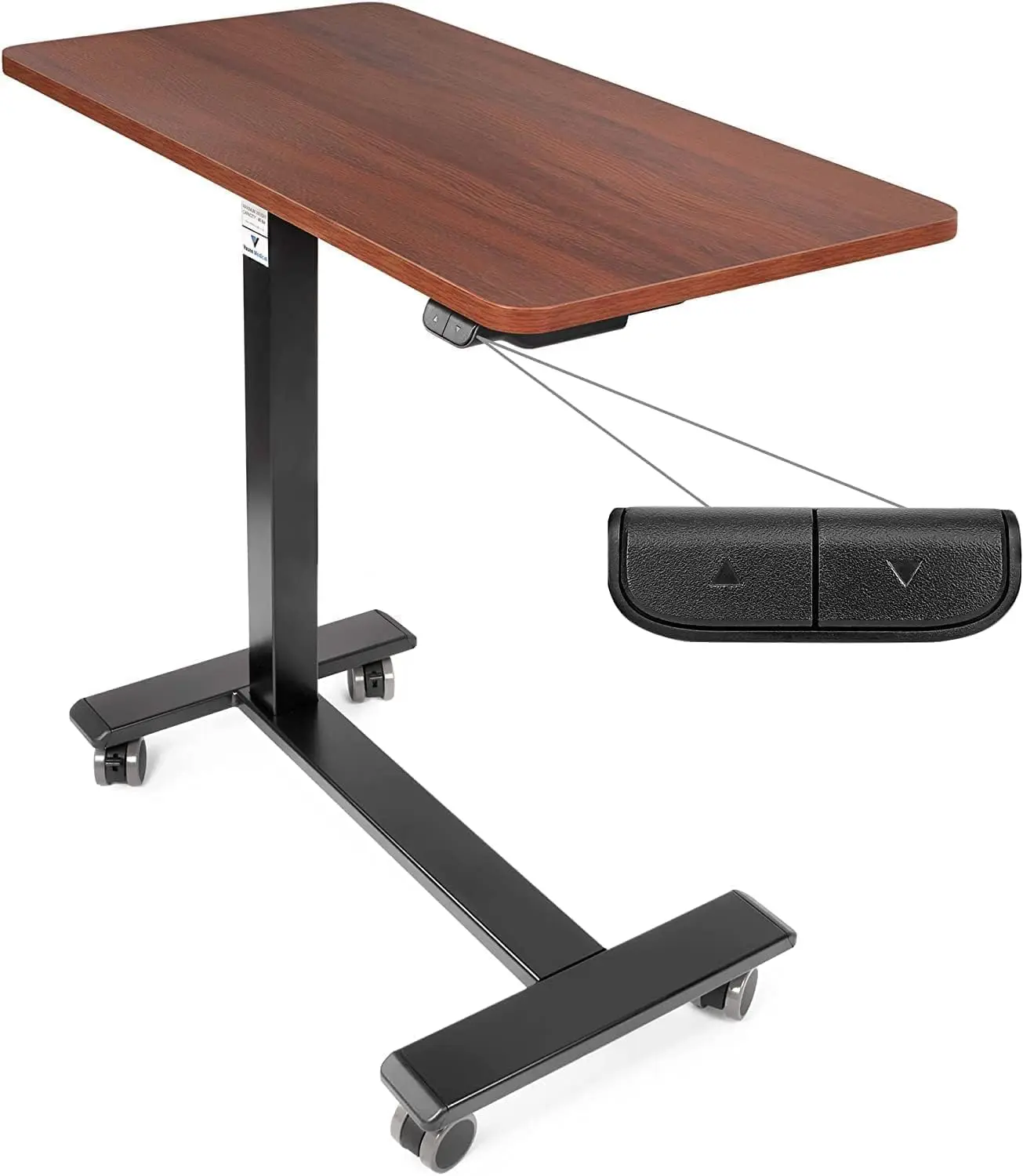 Electric Overbed Table with Height Adjustment, Wheels, Brown
Electric Overbed Table with Height Adjustment, Wheels, Brown