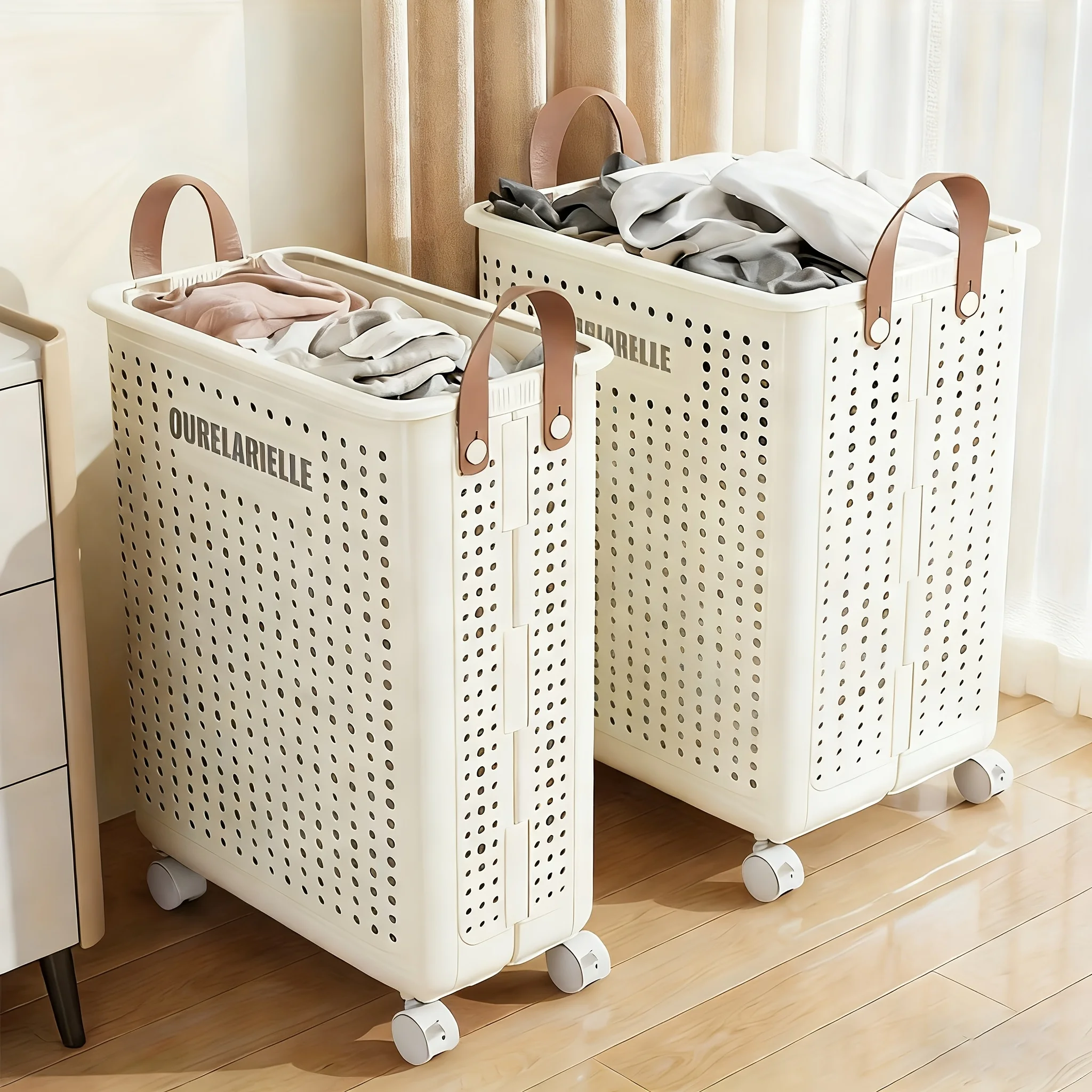 us15.8/20GaA Large Foldable Wheeled Laundry Basket (Multiple Sizes Available) Without Lid - Faux Leather, Solid Color, Versatile Folding Portable Laundry Basket for Bathroom and Balcony Storage, Laundry Bag, Laundry Room Accessories, Laundry Basketsd
us15.8/20GaA Large Foldable Wheeled Laundry Basket (Multiple Sizes Available) Without Lid - Faux Leather, Solid Color, Versatile Folding Portable Laundry Basket for Bathroom and Balcony Storage, Laundry Bag, Laundry Room Accessories, Laundry Basketsd