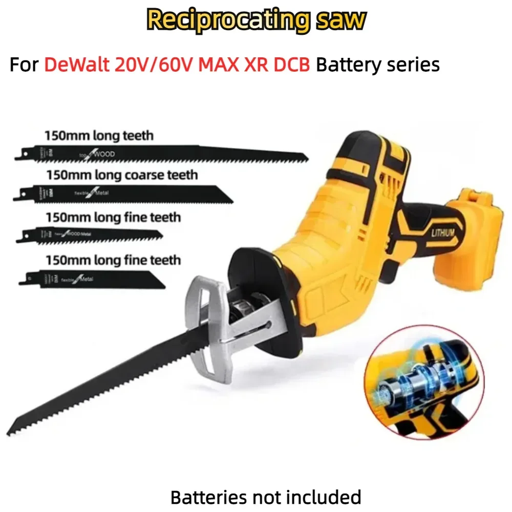 Brushless Cordless Reciprocating Saw for DeWalt 20V/60V MAX XR DCB Li-ion Battery Series with 4 Blades Variable Speed Tool
Brushless Cordless Reciprocating Saw for DeWalt 20V/60V MAX XR DCB Li-ion Battery Series with 4 Blades Variable Speed Tool