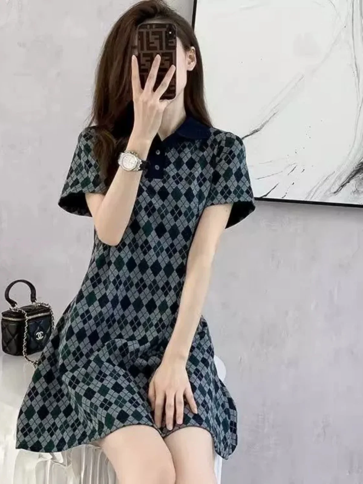 plus Size 300 Pounds Ageless Design Short Sleeve Dress Women's Fashion Summer Loose Slimming Square Grid Skirt Korean Style
plus Size 300 Pounds Ageless Design Short Sleeve Dress Women's Fashion Summer Loose Slimming Square Grid Skirt Korean Style