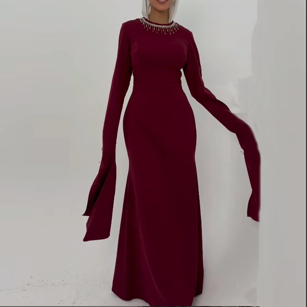 Customized A-Line Prom Dresses Floor-Length O-Neck Full Sleeve Evening Gown Simple Draped Fashion Sequined Casual Party Gown
Customized A-Line Prom Dresses Floor-Length O-Neck Full Sleeve Evening Gown Simple Draped Fashion Sequined Casual Party Gown