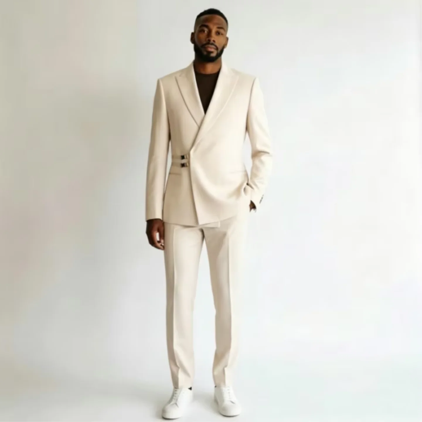 Mens Contemporary 2 Piece Suit Beige With Shawl Lapel Blazer Pants Smart Casual Slim Fit Formal Business Office Customized
Mens Contemporary 2 Piece Suit Beige With Shawl Lapel Blazer Pants Smart Casual Slim Fit Formal Business Office Customized