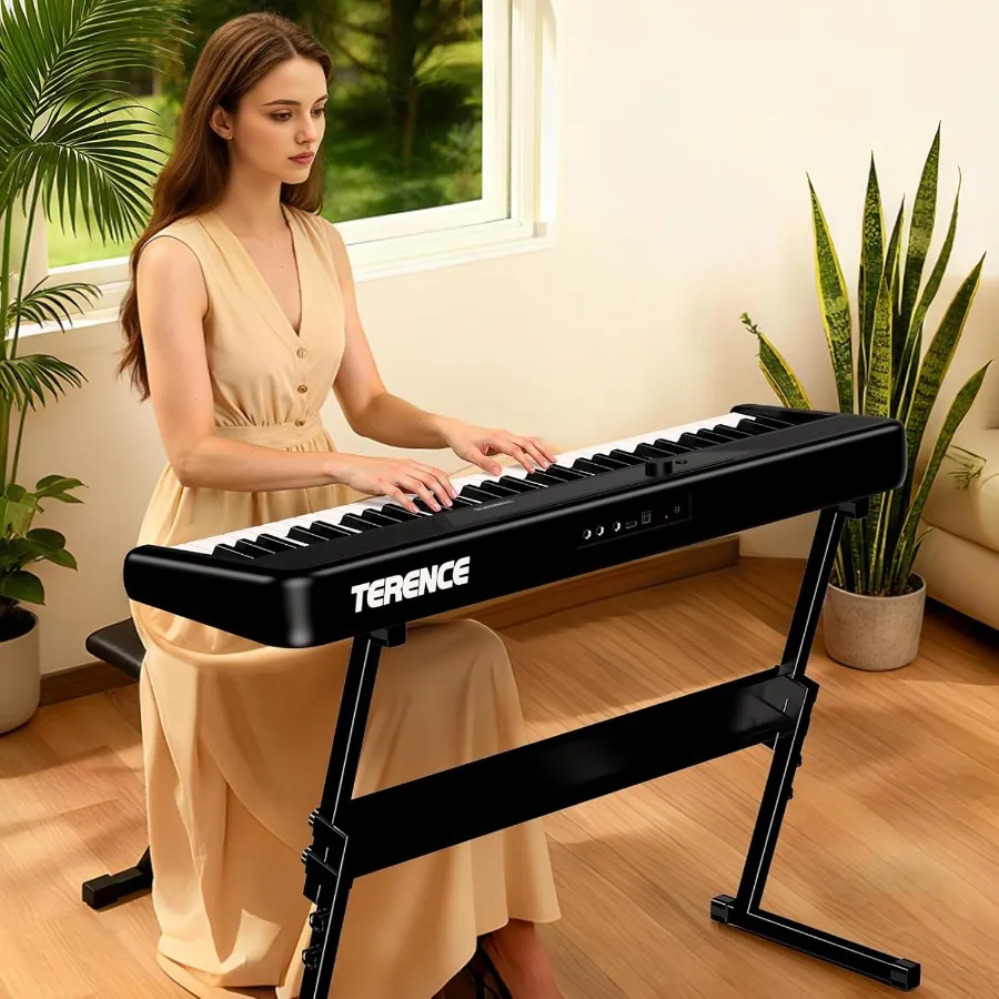 61 Key Portable Electronic Digital Piano Keyboard with Stand for Beginners Learning Duet Mode Gift for Teachers Birthday in Bla
61 Key Portable Electronic Digital Piano Keyboard with Stand for Beginners Learning Duet Mode Gift for Teachers Birthday in Bla