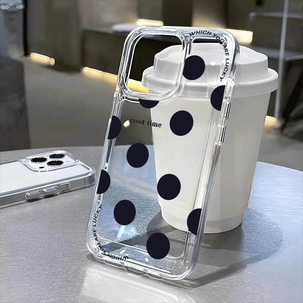 Polka dot transparent phone case for iPhone16Pro Max 16Pro 16Plus 16 15 Pro Max 15Pro 15 13 13Pro 14 12 11Pro Max Plus
Polka dot transparent phone case for iPhone16Pro Max 16Pro 16Plus 16 15 Pro Max 15Pro 15 13 13Pro 14 12 11Pro Max Plus