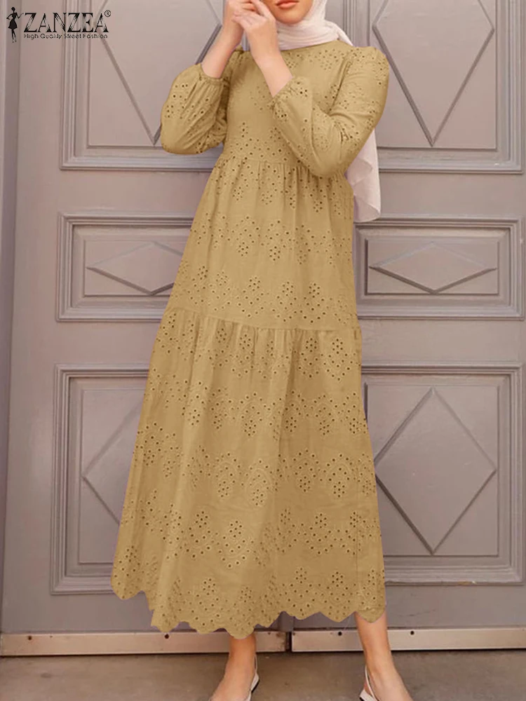 2025 Summer Women Long Sleeve Lace Crochet Dress 2025 ZANZEA Muslim Abaya Robe Femme Embroidery Holiday Sundress IsIamic Vestido
2025 Summer Women Long Sleeve Lace Crochet Dress 2025 ZANZEA Muslim Abaya Robe Femme Embroidery Holiday Sundress IsIamic Vestido