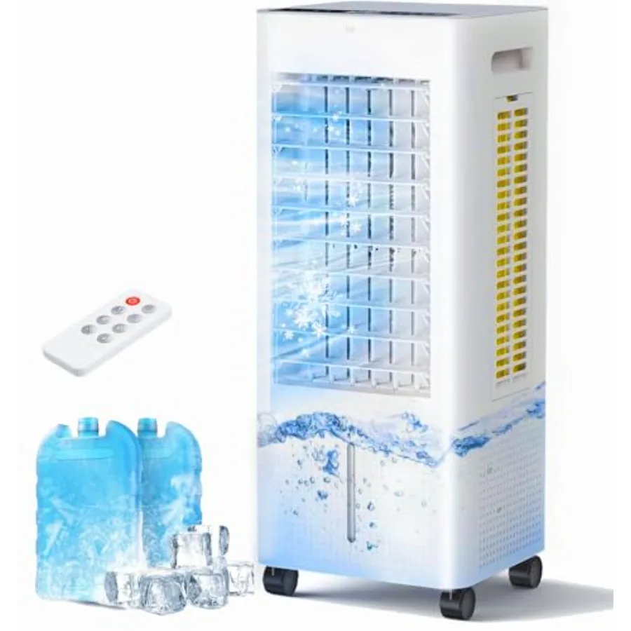 Evaporative Air Cooler for Large Room, Home Office, Bedroom - Plastic, White, 2200+ CFM Cold Air Output, 2.1Gal Tank, 3 Modes,
Evaporative Air Cooler for Large Room, Home Office, Bedroom - Plastic, White, 2200+ CFM Cold Air Output, 2.1Gal Tank, 3 Modes,
