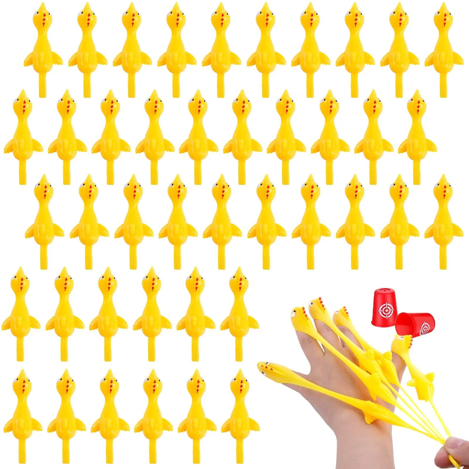42PCS Flying Chicken Slingshot, Party Favors Treasure Box Toys for Classroom, Flicking Rubber Chickens Funny Gag Gift
42PCS Flying Chicken Slingshot, Party Favors Treasure Box Toys for Classroom, Flicking Rubber Chickens Funny Gag Gift
