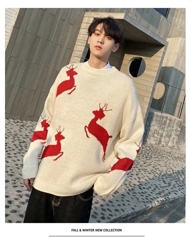 New Style of Autumn and Winter Style Deer Christmas Korean Style Loose Versatile Pullover Round Neck, Lazy Style Sweater for Men
New Style of Autumn and Winter Style Deer Christmas Korean Style Loose Versatile Pullover Round Neck, Lazy Style Sweater for Men