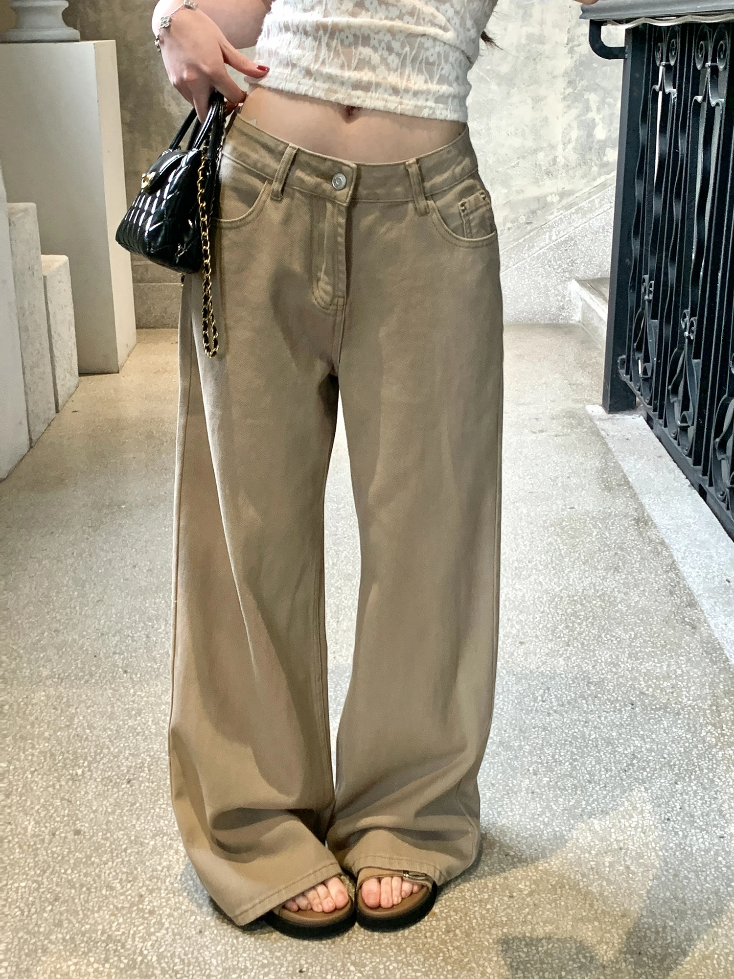 Loose Wide Leg Jeans Coffee Color Lazy Sle Women's Spring New Arrival Casual Comfortable Bootcut Trousers by Withmxboom
Loose Wide Leg Jeans Coffee Color Lazy Sle Women's Spring New Arrival Casual Comfortable Bootcut Trousers by Withmxboom