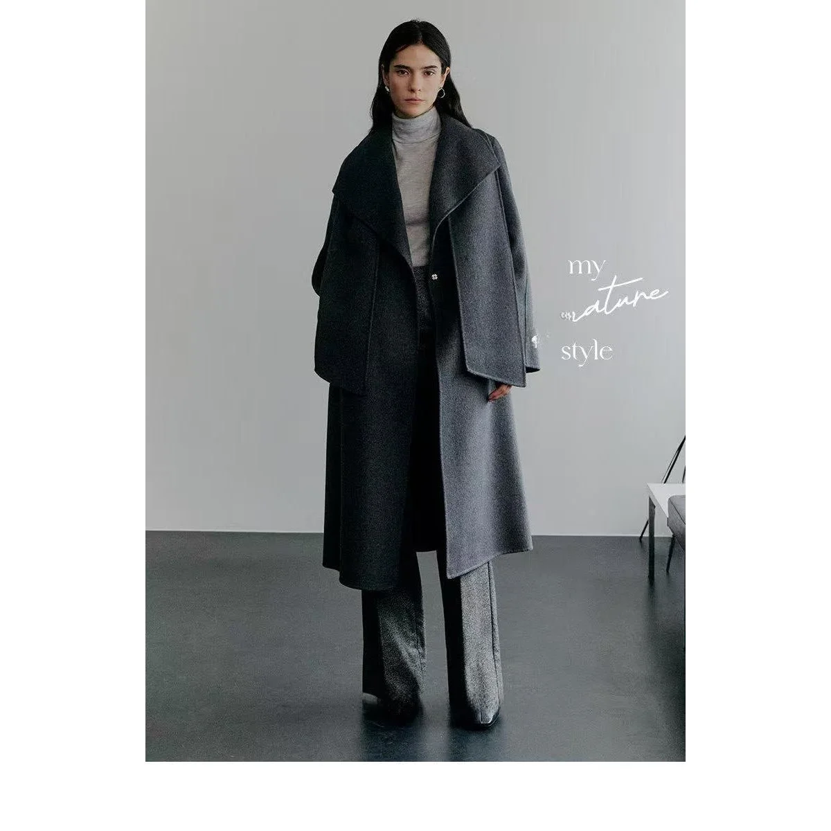 Double-Sided Hand-Sewn Woolen Coat with Belt for Women Long Korean Sle Commute Thiened Straight Tube ape Winter Outerwear
Double-Sided Hand-Sewn Woolen Coat with Belt for Women Long Korean Sle Commute Thiened Straight Tube ape Winter Outerwear