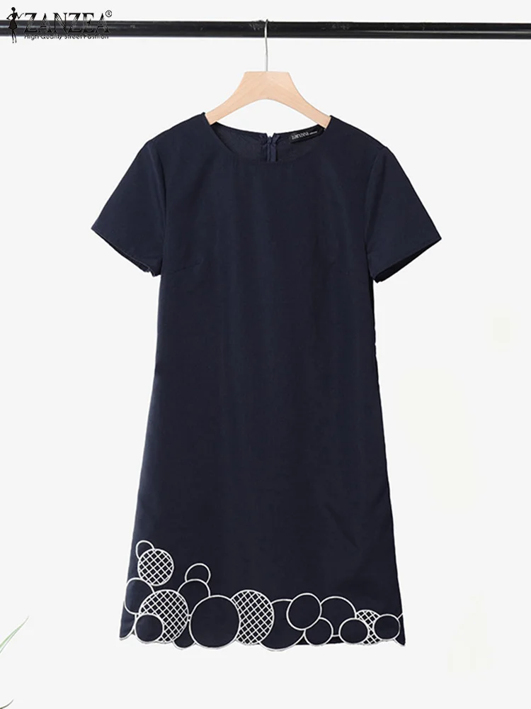 ZANZEA 2025 Summer Casual Knee-length Dresses Short Sleeve O-Neck Womens Commute Work Robes Femme Embroidered Hem Vestidos Mujer
ZANZEA 2025 Summer Casual Knee-length Dresses Short Sleeve O-Neck Womens Commute Work Robes Femme Embroidered Hem Vestidos Mujer