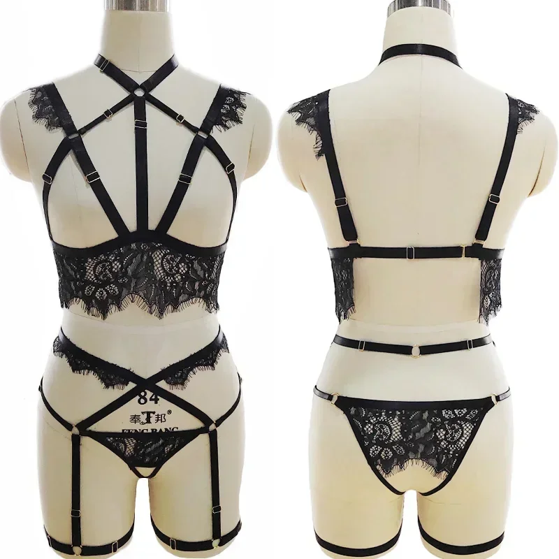 Women Sexy Lace Body Harness Set Gothic Sexy Lingerie Lace Cage Bra Wedding Leg Garter Belt Bondage Harness Valentine's Day Gift
Women Sexy Lace Body Harness Set Gothic Sexy Lingerie Lace Cage Bra Wedding Leg Garter Belt Bondage Harness Valentine's Day Gift