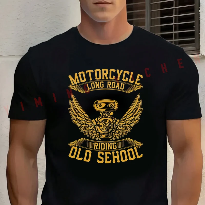 Motorcycle Long Road Riding Old Sehool T-Shirt Men‘s Cotton Summer Short-sleeved Casual Streetwear Tops Tee
Motorcycle Long Road Riding Old Sehool T-Shirt Men‘s Cotton Summer Short-sleeved Casual Streetwear Tops Tee
