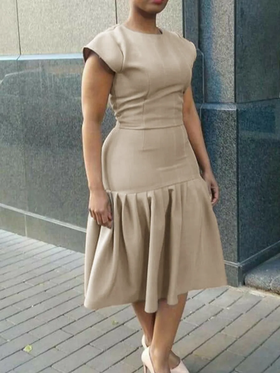 LW Casual Ruffle Design A Line Dress Women Elegant Dresses Monochrome Frill Short Sleeve Round Neck Ankle Length Maxi Dresses
LW Casual Ruffle Design A Line Dress Women Elegant Dresses Monochrome Frill Short Sleeve Round Neck Ankle Length Maxi Dresses