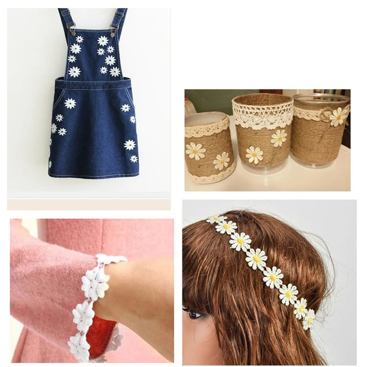 Embroidery Lace Accessories Daisy Flower Patch Clothes Patches Craft Premium Material Durable Creative Design Sewing Appliques
Embroidery Lace Accessories Daisy Flower Patch Clothes Patches Craft Premium Material Durable Creative Design Sewing Appliques