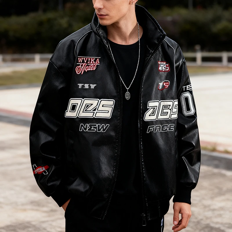 Стильное лоскутное пальто из искусственной кожи с вышивкой, мужское осенне-зимнее новое повседневное пальто из искусственной кожи с воротником-стойкой, мужские мотоциклетные пальто
Стильное лоскутное пальто из искусственной кожи с вышивкой, мужское осенне-зимнее новое повседневное пальто из искусственной кожи с воротником-стойкой, мужские мотоциклетные пальто