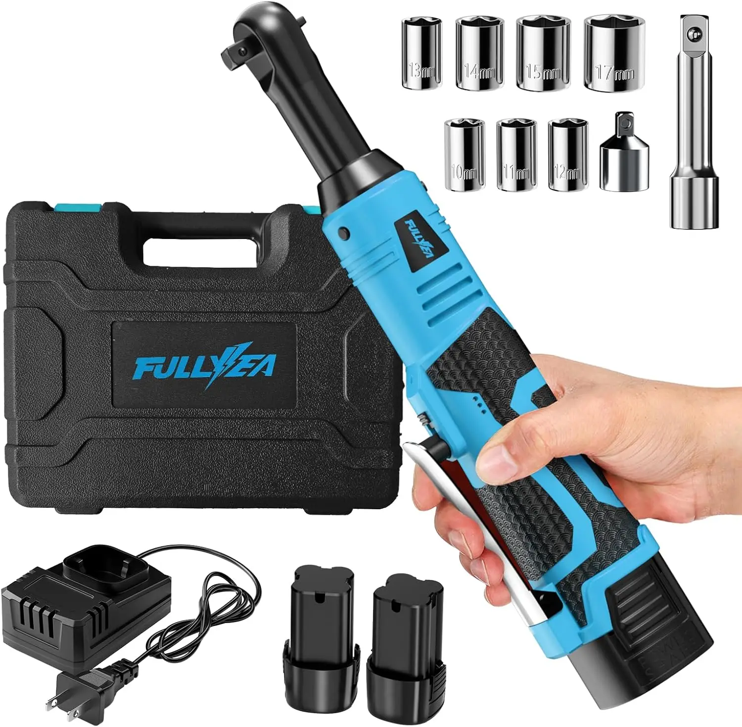 3/8" Cordless Ratchet Wrench Set, 40 Ft-lbs, 550 RPM, 16.8V, 2x2.0Ah Batteries, 1/4" Adapter & Extension Bar
3/8" Cordless Ratchet Wrench Set, 40 Ft-lbs, 550 RPM, 16.8V, 2x2.0Ah Batteries, 1/4" Adapter & Extension Bar