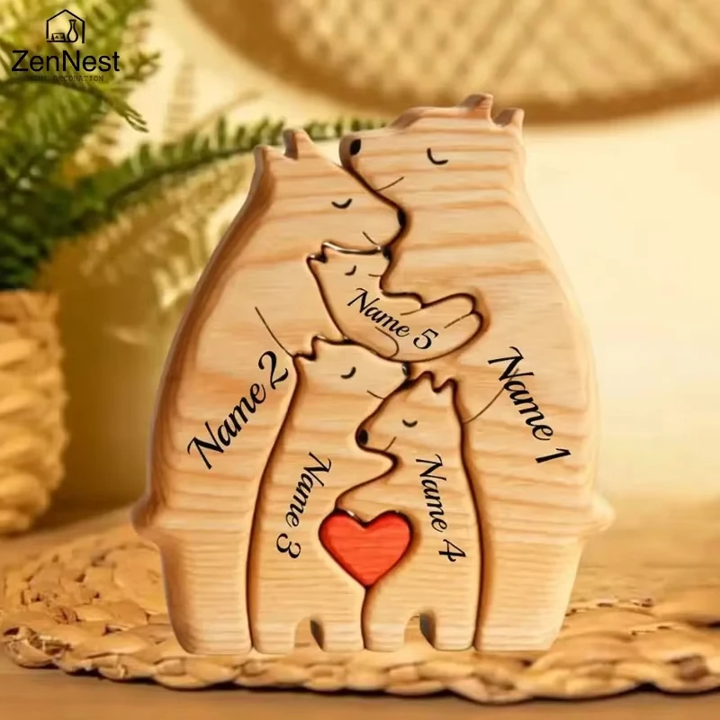 Art Wooden Bear Family Puzzle Personalized Name Custom Home Decor Thanksgiving Christmas Heartwarming Gift for Baby Mom
Art Wooden Bear Family Puzzle Personalized Name Custom Home Decor Thanksgiving Christmas Heartwarming Gift for Baby Mom