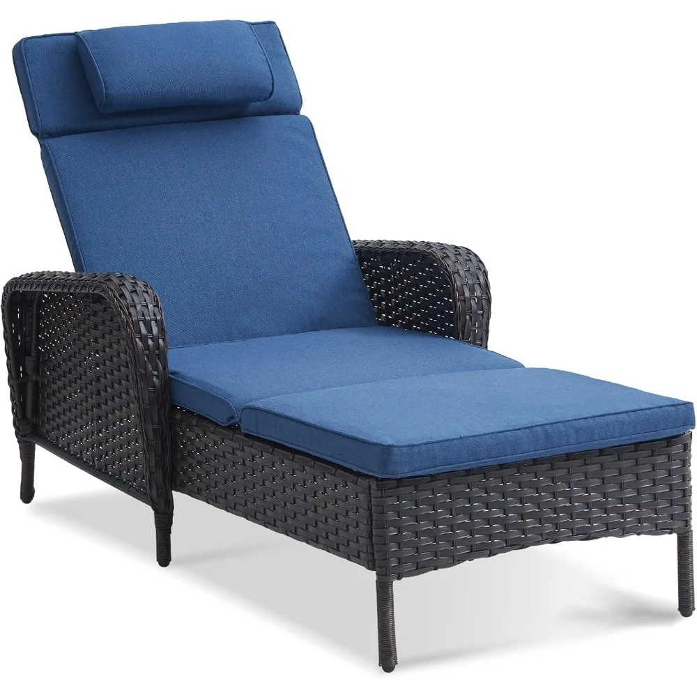 Outdoor Chaise Lounge Patio Recliner - 75 Inch Adjustable Wicker Chaise Lounge with Soft Pillow Removable Cushions, All Weather
Outdoor Chaise Lounge Patio Recliner - 75 Inch Adjustable Wicker Chaise Lounge with Soft Pillow Removable Cushions, All Weather