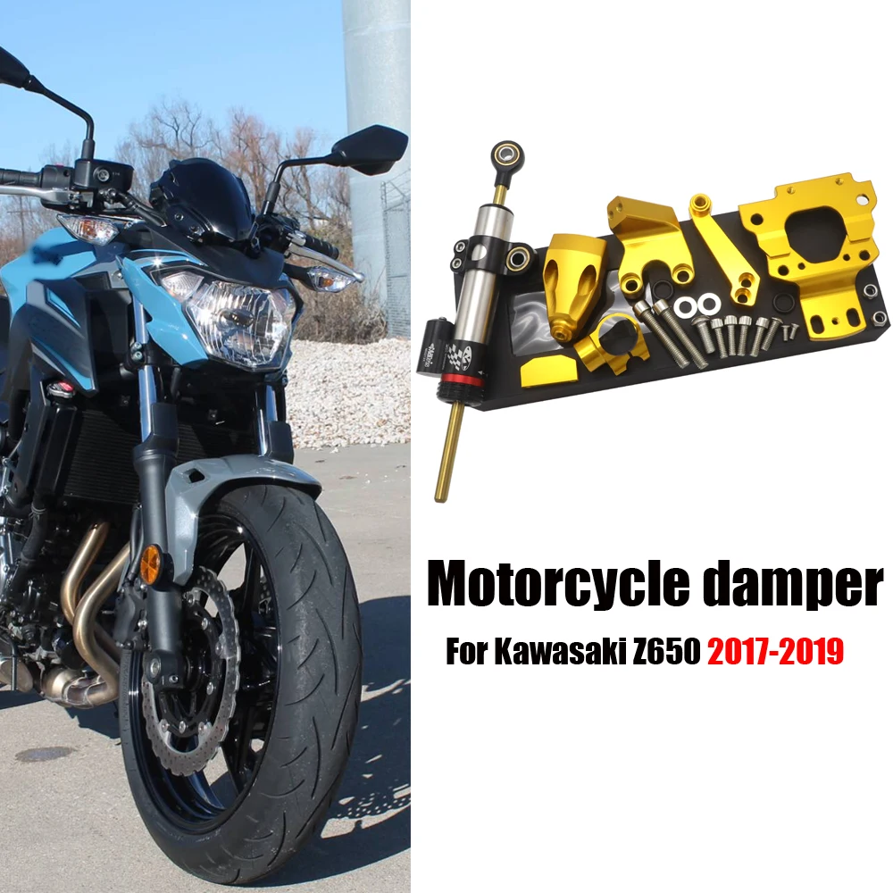 For KAWASAKI Z650 Z 650 2017 2018 2019 Motorcycle CNC Aluminum Alloy Adjustable Steering Damper Stabilizer Mounting
For KAWASAKI Z650 Z 650 2017 2018 2019 Motorcycle CNC Aluminum Alloy Adjustable Steering Damper Stabilizer Mounting