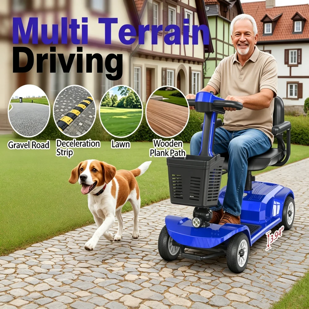 Unificare Blue 4-Wheel Foldable Electric Mobility Scooter for Seniors 12Ah Battery Heavy Duty Ergonomic Handle 360 Degree Rotati
Unificare Blue 4-Wheel Foldable Electric Mobility Scooter for Seniors 12Ah Battery Heavy Duty Ergonomic Handle 360 Degree Rotati