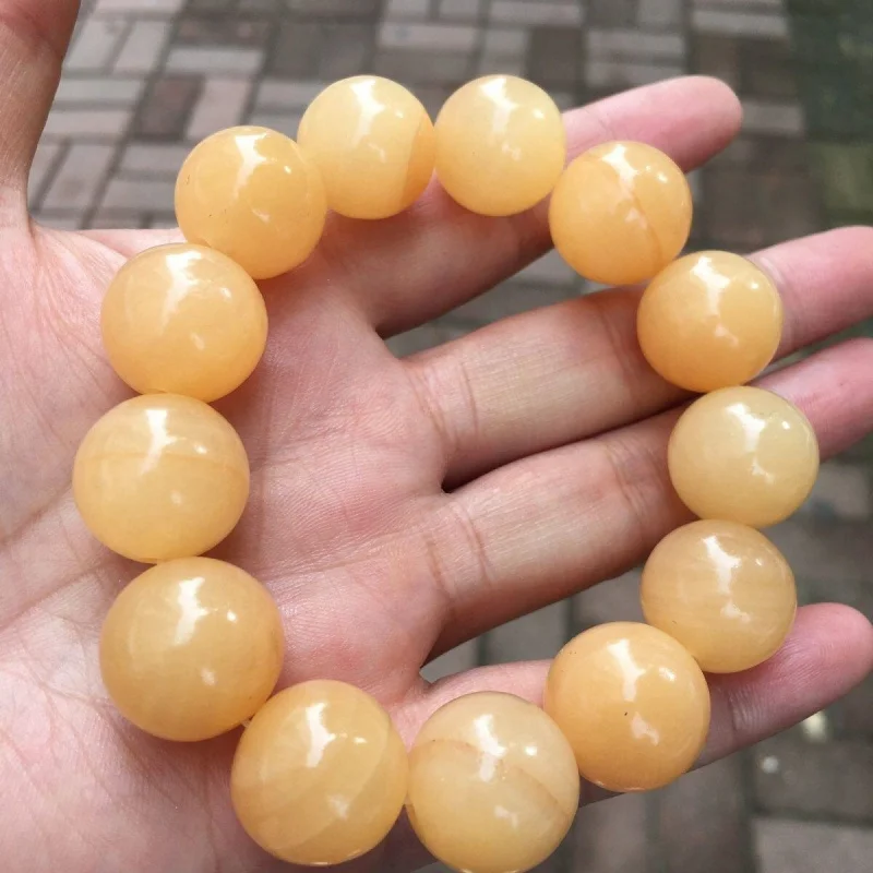 Xinjiang , Golden Silk Bead , Beige Bracelet, 16mm Large Round Beads, Raw Stone Jade
Xinjiang , Golden Silk Bead , Beige Bracelet, 16mm Large Round Beads, Raw Stone Jade