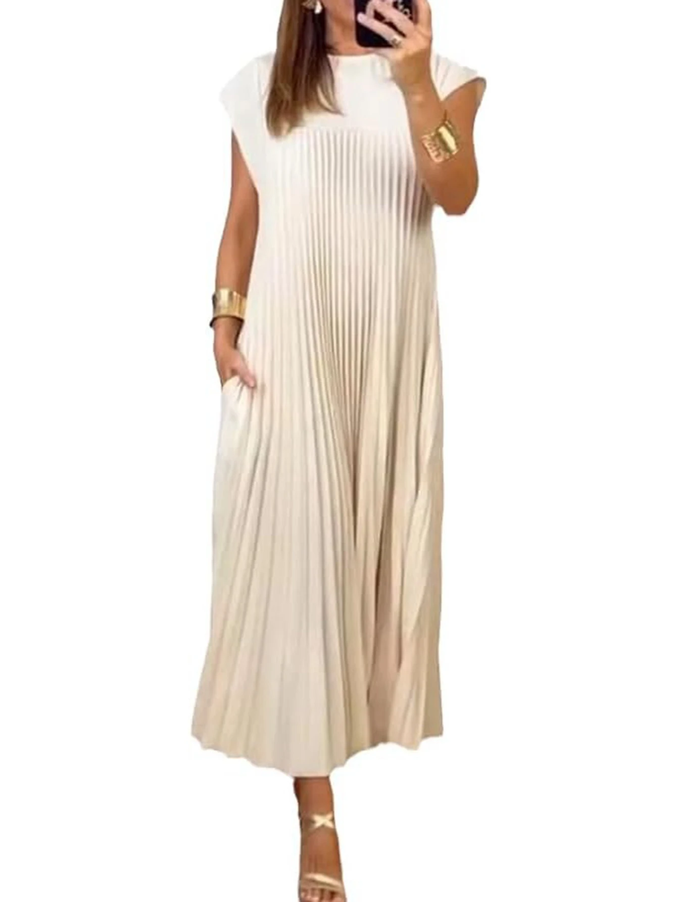 Pleated Loose Dress for Women Short Sleeve Women Dress Summer Female Clothing Streetwear Outfits Vacation
Pleated Loose Dress for Women Short Sleeve Women Dress Summer Female Clothing Streetwear Outfits Vacation