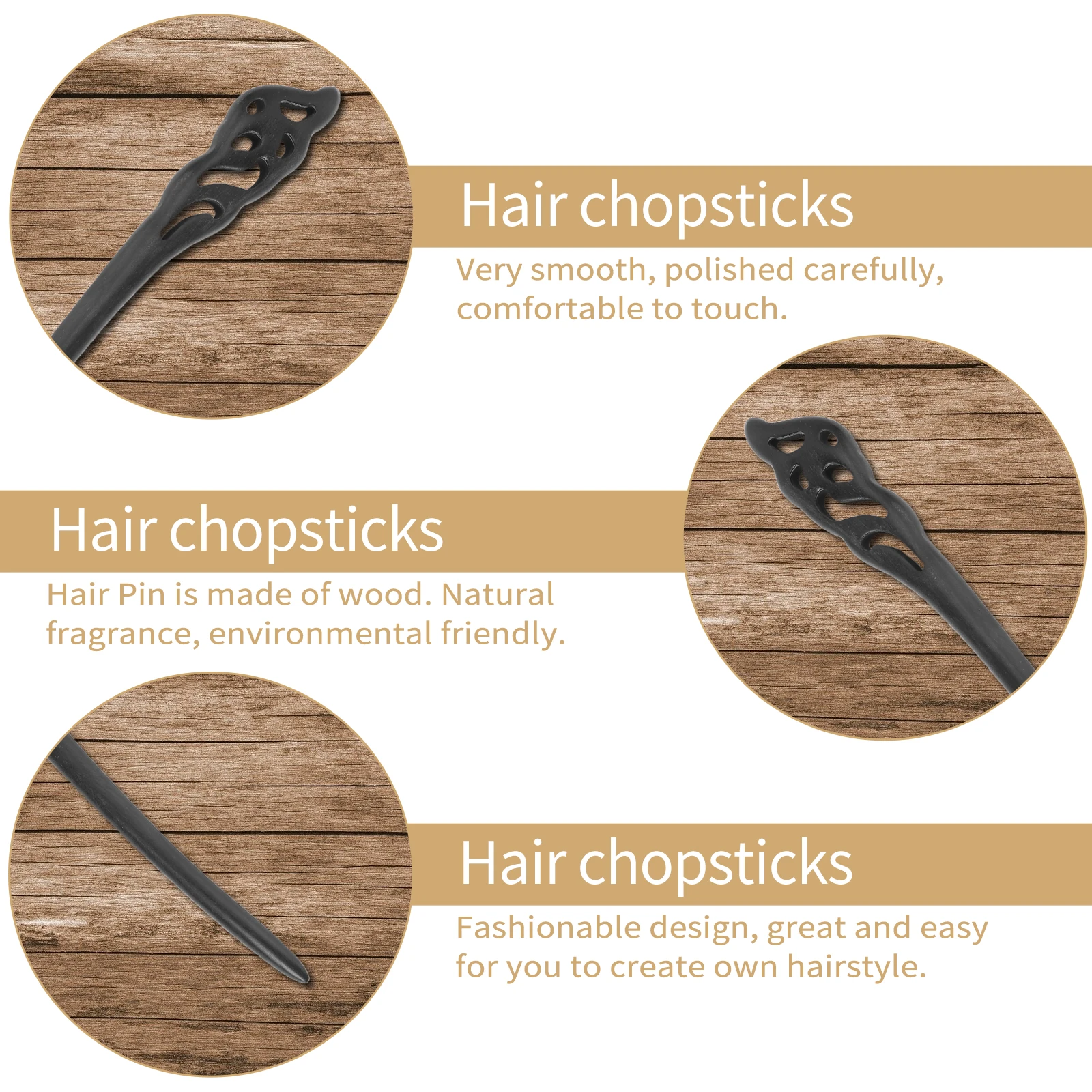 Natural Ebony Wood Pins Vintage Chignon Hairpin Decorative Hair Sticks Polished Smooth Hair Accessories For Women Gift
Natural Ebony Wood Pins Vintage Chignon Hairpin Decorative Hair Sticks Polished Smooth Hair Accessories For Women Gift