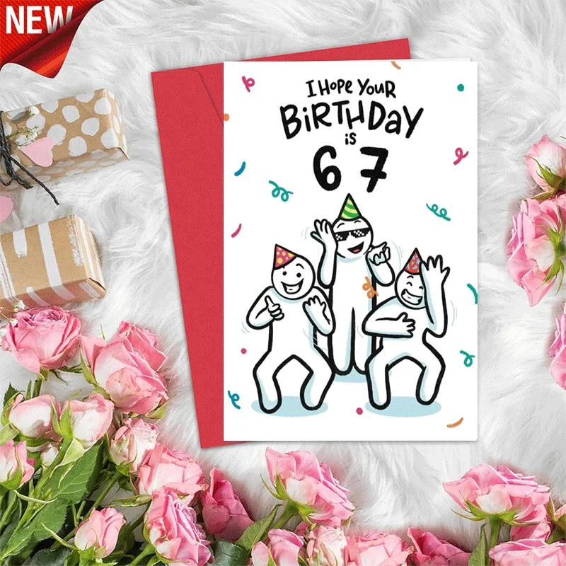 Funny 67th Birthday Greeting Card, Humorous Dancing Character Birthday Card for Men Women, Cheerful Birthday Ce
Funny 67th Birthday Greeting Card, Humorous Dancing Character Birthday Card for Men Women, Cheerful Birthday Ce