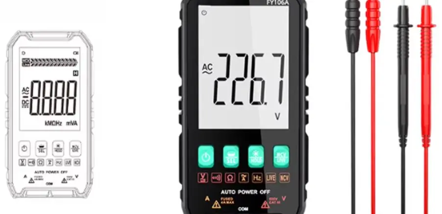 106B Ultra Thin Digital Multimeter Auto Range NCV Voltage Current Resistance Tester Portable Electrical Measurement Tool
106B Ultra Thin Digital Multimeter Auto Range NCV Voltage Current Resistance Tester Portable Electrical Measurement Tool