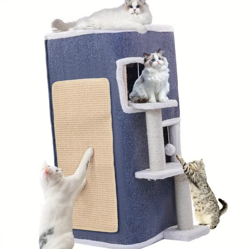 3-Layer Modern Cat House with Scratching Post, Multi Cat Bed & Climbing Tower, Space Saving Cat Cube Suitable for Pet Toys
3-Layer Modern Cat House with Scratching Post, Multi Cat Bed & Climbing Tower, Space Saving Cat Cube Suitable for Pet Toys