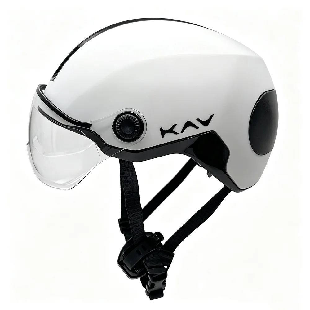 Gloss White KAV Vintage Style Bike Helmet Built-in Retractable Clear Visor Shockproof EPS Inner Shell Adjustable Size Urban Bicy
Gloss White KAV Vintage Style Bike Helmet Built-in Retractable Clear Visor Shockproof EPS Inner Shell Adjustable Size Urban Bicy