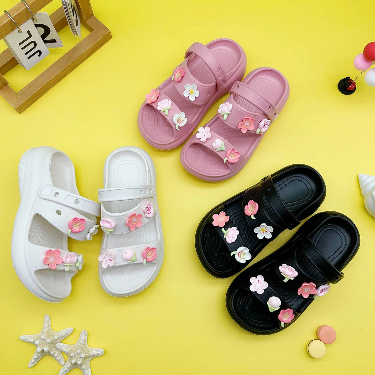 Fashion Hot-Selling Cartoon Cherry Blossom Parent-Child Slippers New Flat-Soled Boys' and Girls' Non-Slip Soft-Soled Sandals 811
Fashion Hot-Selling Cartoon Cherry Blossom Parent-Child Slippers New Flat-Soled Boys' and Girls' Non-Slip Soft-Soled Sandals 811