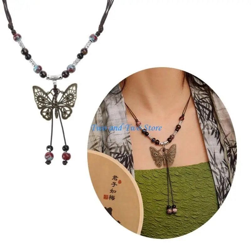 HX6F Beaded Butterfly Pendant Necklace Geometric Bead Clavicle Sweater Chain Jewelry
HX6F Beaded Butterfly Pendant Necklace Geometric Bead Clavicle Sweater Chain Jewelry