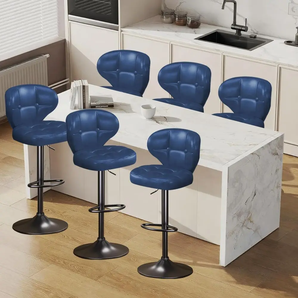 Stools Set of 6, Adjustable Swivel Bar Chairs with 360 Rotation, Padded Counter Stools with Back and Footrest for Kitchen Islan
Stools Set of 6, Adjustable Swivel Bar Chairs with 360 Rotation, Padded Counter Stools with Back and Footrest for Kitchen Islan