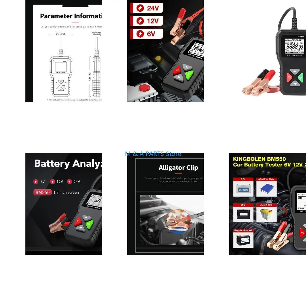 U1JF Professional Battery Testing Detector Diagnostic Tool 6V 12V 24V for Car Motorcycles Accurate Readings Digital Display
U1JF Professional Battery Testing Detector Diagnostic Tool 6V 12V 24V for Car Motorcycles Accurate Readings Digital Display