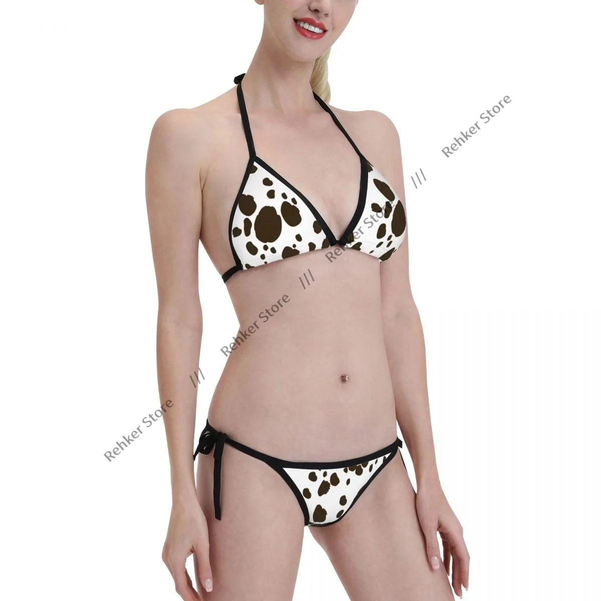 Сексуальный женский купальник-бикини с далматинским принтом, купальный костюм
Сексуальный женский купальник-бикини с далматинским принтом, купальный костюм