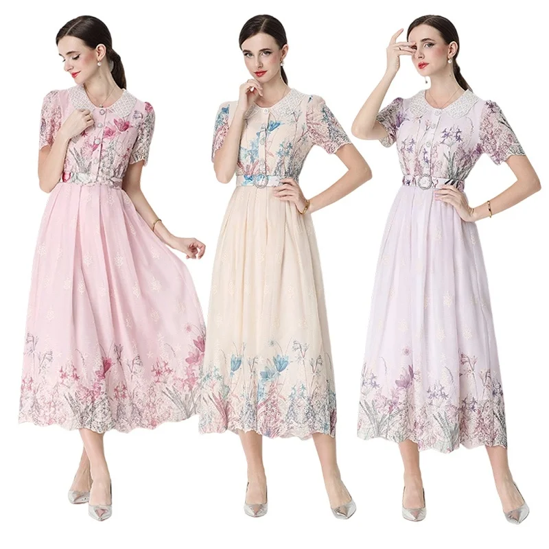 Elegant Original Luxury Fashion Slimming Women's Dress Embroidered Print Midi Skirt Short Sleeve Polyester Fiber City Commute
Elegant Original Luxury Fashion Slimming Women's Dress Embroidered Print Midi Skirt Short Sleeve Polyester Fiber City Commute