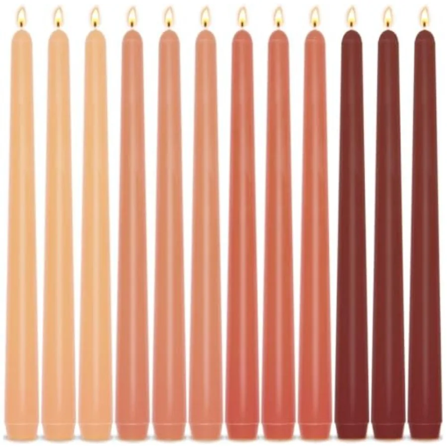 12-Pack Earth Tone Taper Candles, 10 Inch Unscented Dripless Candlesticks, Long-Lasting Burn Time of 7-8 Hours, Perfect for Fal
12-Pack Earth Tone Taper Candles, 10 Inch Unscented Dripless Candlesticks, Long-Lasting Burn Time of 7-8 Hours, Perfect for Fal