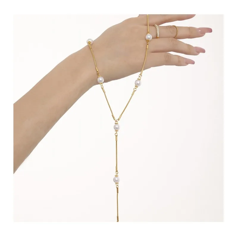 Seattle Stainless Steel Imitation Pearl Character Autumn and Winter Clavicle Sweater Chain Light Luxury Fringed Necklace Women
Seattle Stainless Steel Imitation Pearl Character Autumn and Winter Clavicle Sweater Chain Light Luxury Fringed Necklace Women