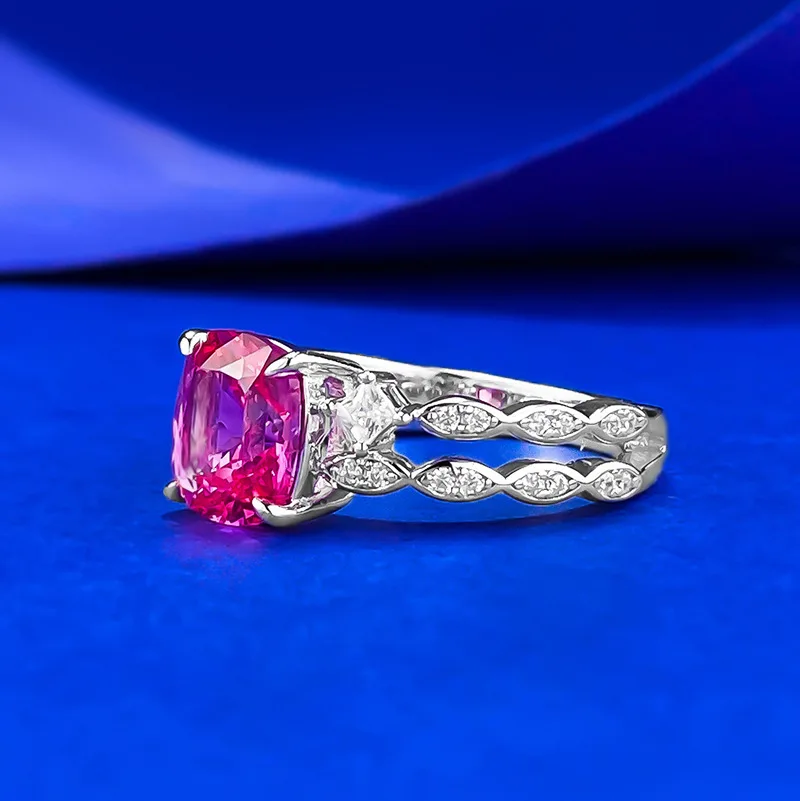 Sparkling 7x8mm Pink High Carbon Diamond Rings for Women - 925 Sterling Silver Wedding Band & Engagement Ring Jewelry Gift
Sparkling 7x8mm Pink High Carbon Diamond Rings for Women - 925 Sterling Silver Wedding Band & Engagement Ring Jewelry Gift