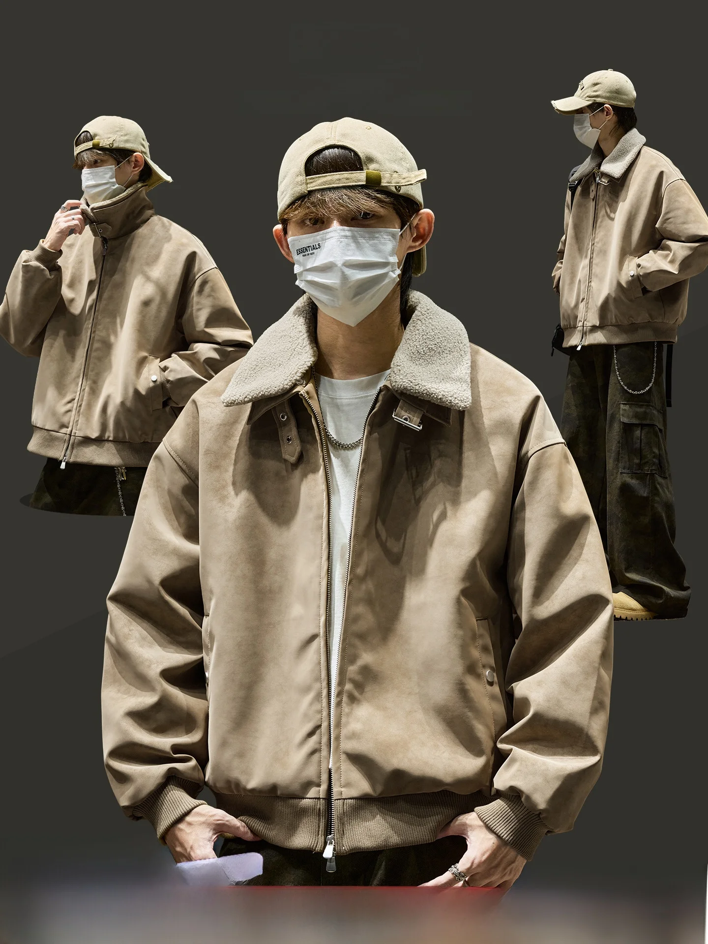 Мужская куртка с меховым воротником из ягненка, американский сарай Sle, зимняя модная рабочая одежда из искусственной кожи, хлопковая верхняя одежда, металлические украшения
Мужская куртка с меховым воротником из ягненка, американский сарай Sle, зимняя модная рабочая одежда из искусственной кожи, хлопковая верхняя одежда, металлические украшения