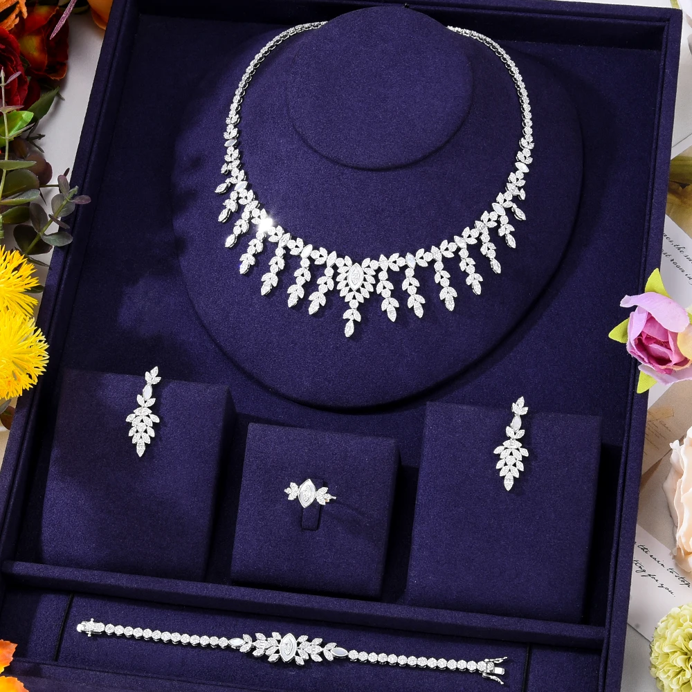 Siscathy Luxury Bride Wedding Jewelry Sets For Women Full Micro Cubic Zircon Party Banquet Moroccan Fine Necklace Earrings Rings
Siscathy Luxury Bride Wedding Jewelry Sets For Women Full Micro Cubic Zircon Party Banquet Moroccan Fine Necklace Earrings Rings