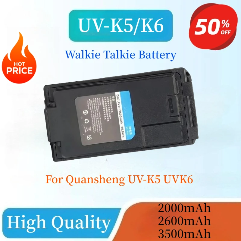 2000/2600/3500mAh For Quansheng UV-K5 UVK6 Walkie Talkie Battery Type-C Charge Batterior High Capacity Radio Replaceable Battery
2000/2600/3500mAh For Quansheng UV-K5 UVK6 Walkie Talkie Battery Type-C Charge Batterior High Capacity Radio Replaceable Battery