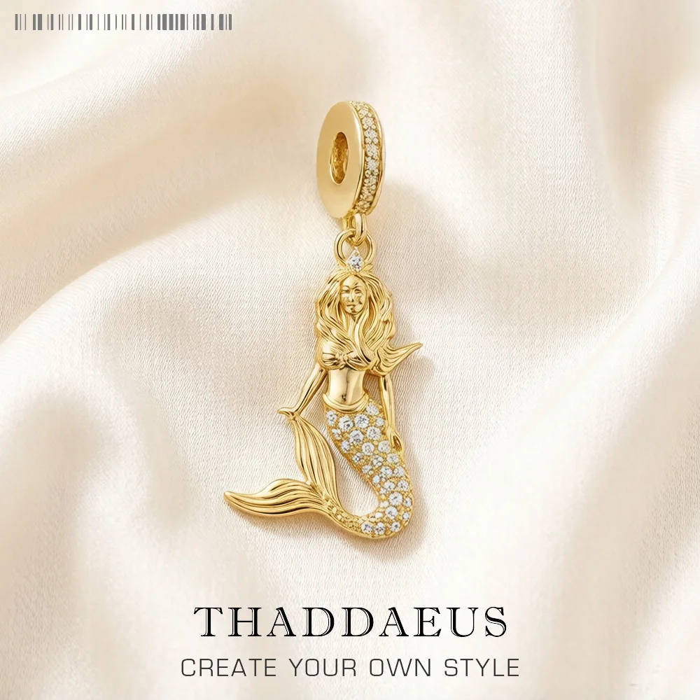 Charm Pendant Golden Mermaid Brand New Europe Style Jewelry For Women Vintage Lucky Gift In 925 Sterling Silver
Charm Pendant Golden Mermaid Brand New Europe Style Jewelry For Women Vintage Lucky Gift In 925 Sterling Silver