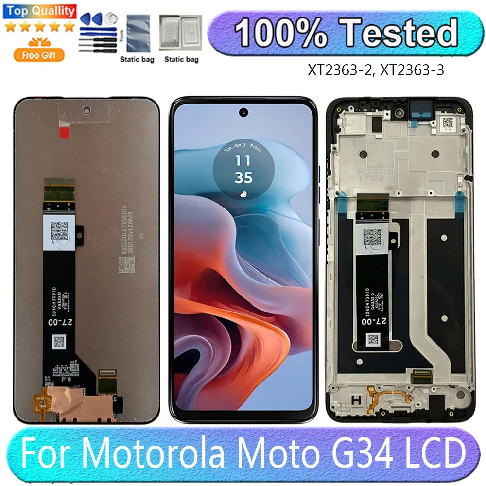6.5" LCD Touch Screen Digitizer Assembly With Frame Replacement Parts For Motorola Moto G34 XT2363-2 XT2363-3
6.5" LCD Touch Screen Digitizer Assembly With Frame Replacement Parts For Motorola Moto G34 XT2363-2 XT2363-3