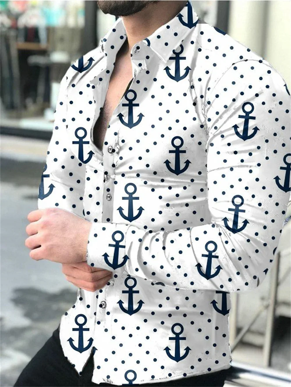 2024 High-quality fashionable men's shirt button shirt casual designer printed long-sleeved shirt men's lapel men's white shirt
2024 High-quality fashionable men's shirt button shirt casual designer printed long-sleeved shirt men's lapel men's white shirt