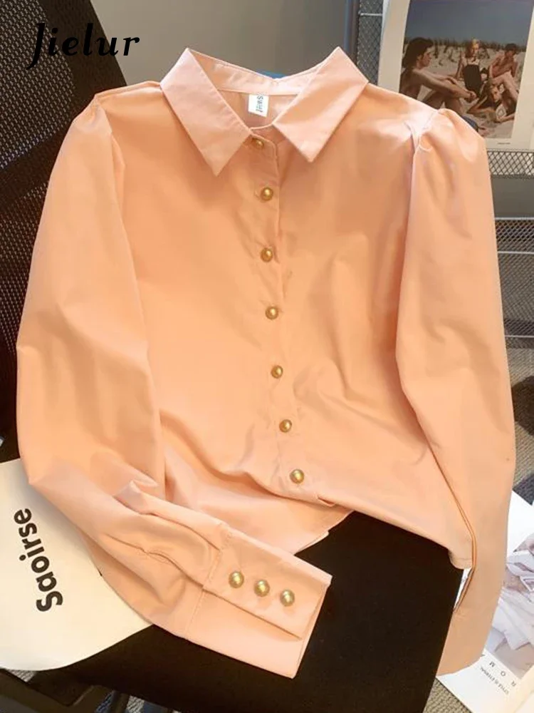 Jielur Summer New French Sweet Women's Shirt Solid Color Puff Sleeve Polo Neck Shirt Female Pink Loose Basic Simple Woman Top
Jielur Summer New French Sweet Women's Shirt Solid Color Puff Sleeve Polo Neck Shirt Female Pink Loose Basic Simple Woman Top